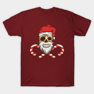 Bad Jolly Roger Santa XMAS Pirate Skull T-Shirt